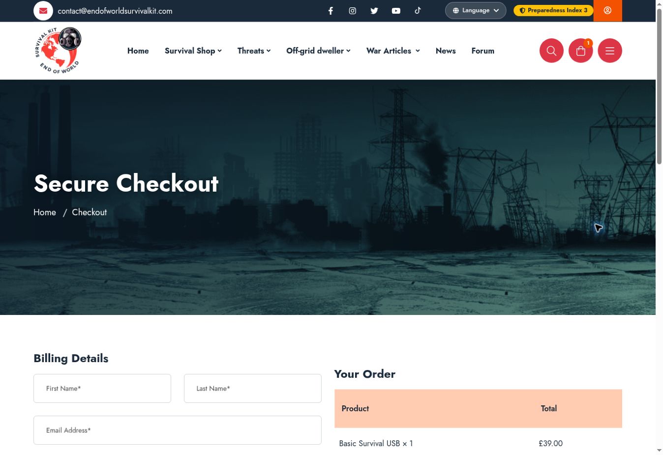 Screenshot of Checkout & order requests
