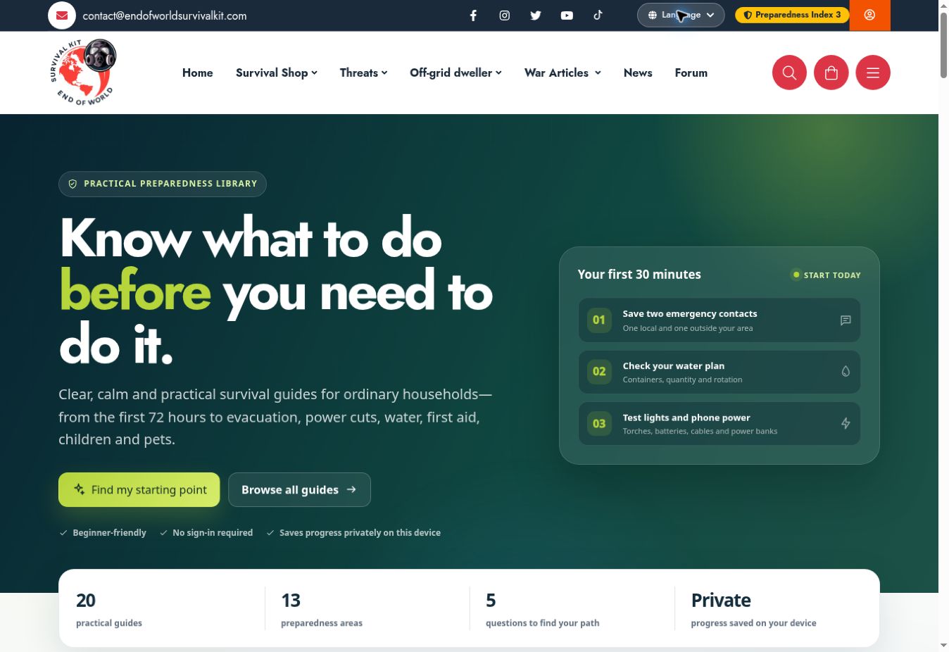 Screenshot of Survival guide collection
