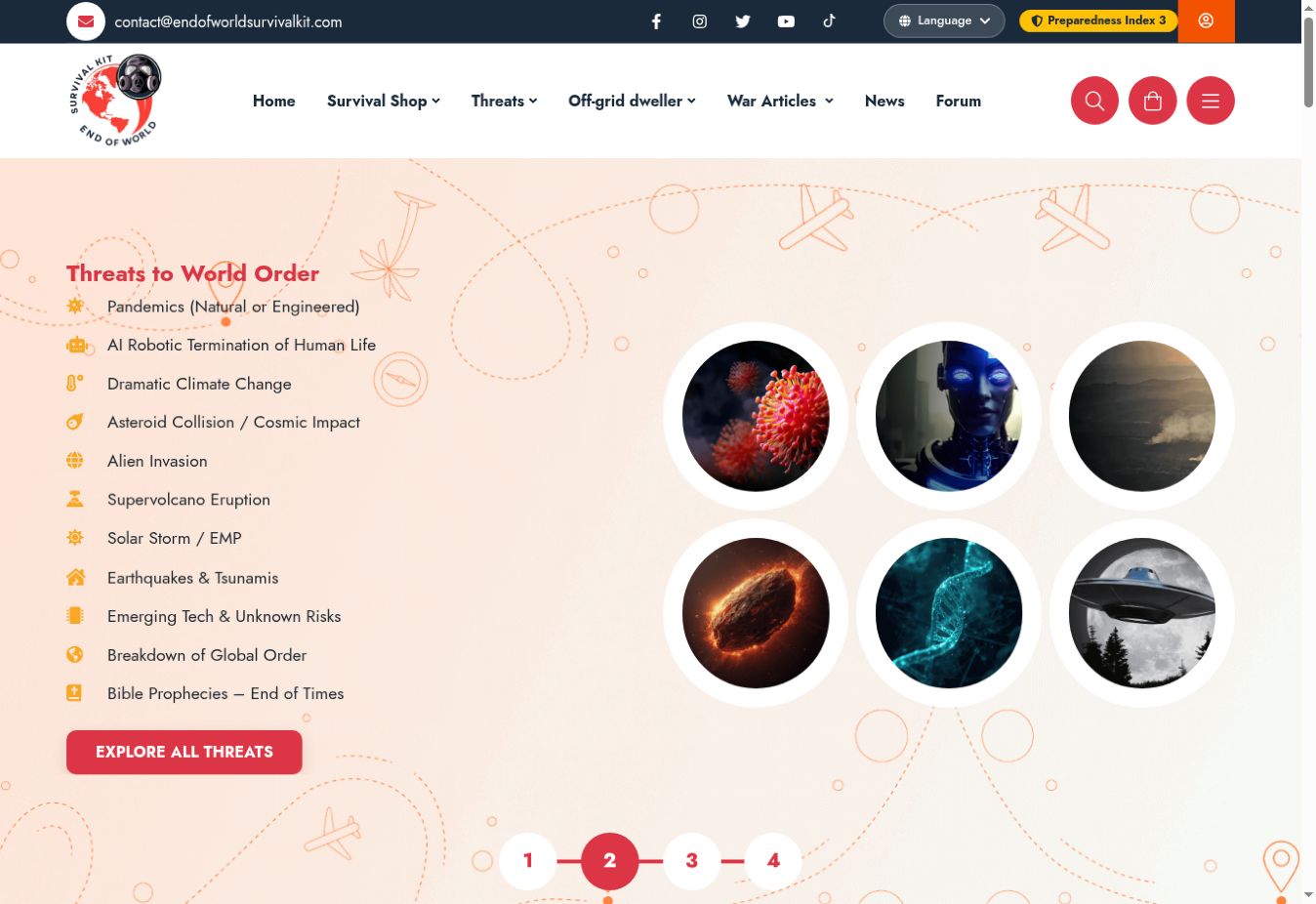 Screenshot of Homepage