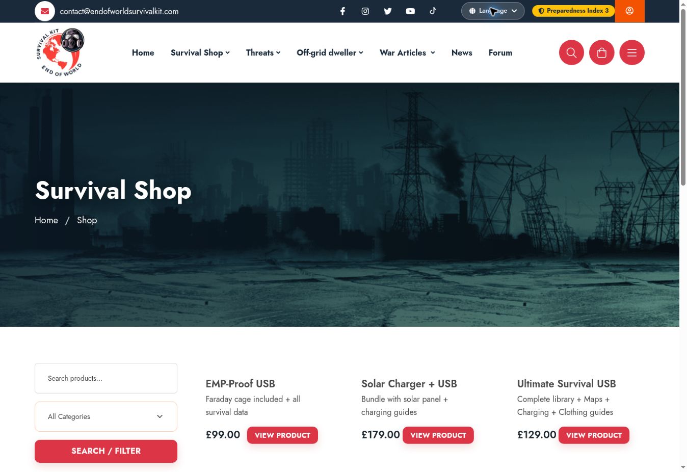 Screenshot of Survival Shop